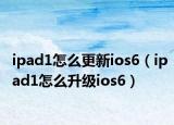 ipad1怎么更新ios6（ipad1怎么升级ios6）