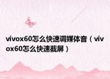 vivox60怎么快速调媒体音（vivox60怎么快速截屏）