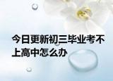 今日更新初三毕业考不上高中怎么办