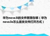 华为nova3i的文件管理在哪（华为nova3e怎么更改文件打开方式）