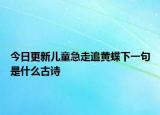 今日更新儿童急走追黄蝶下一句是什么古诗