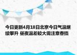 今日更新4月18日北京今日气温继续攀升 昼夜温差较大需注意春捂