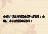 小度在家能直播电视节目吗（小度在家能直播电视吗）