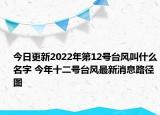 今日更新2022年第12号台风叫什么名字 今年十二号台风最新消息路径图