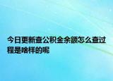 今日更新查公积金余额怎么查过程是啥样的呢