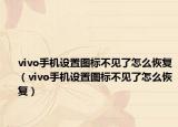 vivo手机设置图标不见了怎么恢复（vivo手机设置图标不见了怎么恢复）
