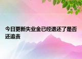 今日更新失业金已经退还了是否还追责