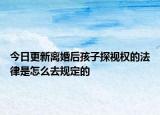 今日更新离婚后孩子探视权的法律是怎么去规定的