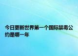今日更新世界第一个国际禁毒公约是哪一年