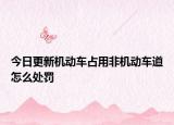 今日更新机动车占用非机动车道怎么处罚
