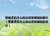 苹果手机怎么拍出背景模糊的图片（苹果手机怎么拍出背景模糊的照片）
