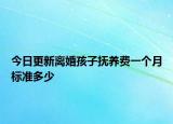 今日更新离婚孩子抚养费一个月标准多少