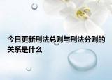 今日更新刑法总则与刑法分则的关系是什么