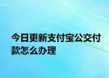 今日更新支付宝公交付款怎么办理