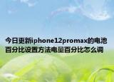 今日更新iphone12promax的电池百分比设置方法电量百分比怎么调