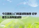 今日更新入门级篮球鞋推荐 初学者怎么选购篮球鞋