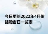 今日更新2022年4月份结婚吉日一览表