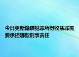 今日更新隐瞒犯罪所得收益罪需要承担哪些刑事责任