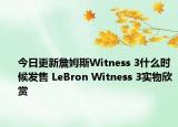 今日更新詹姆斯Witness 3什么时候发售 LeBron Witness 3实物欣赏