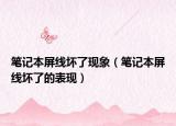 笔记本屏线坏了现象（笔记本屏线坏了的表现）