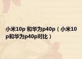 小米10p 和华为p40p（小米10p和华为p40p对比）
