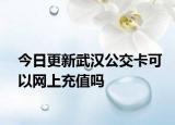 今日更新武汉公交卡可以网上充值吗