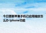 今日更新苹果手机已启用缩放怎么办 iphone功能