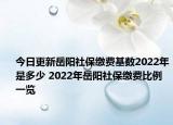 今日更新岳阳社保缴费基数2022年是多少 2022年岳阳社保缴费比例一览