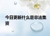 今日更新什么是非法集资