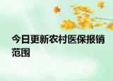 今日更新农村医保报销范围