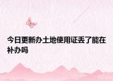 今日更新办土地使用证丢了能在补办吗