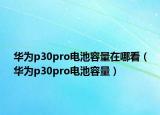 华为p30pro电池容量在哪看（华为p30pro电池容量）