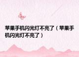 苹果手机闪光灯不亮了（苹果手机闪光灯不亮了）