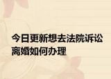 今日更新想去法院诉讼离婚如何办理
