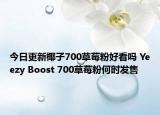 今日更新椰子700草莓粉好看吗 Yeezy Boost 700草莓粉何时发售