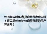 windows窗口都是应用程序窗口吗（窗口是windows应用程序的用户界面吗）