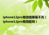 iphone12pro有微信屏幕不亮（iphone12pro有微距吗）
