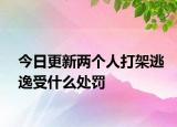 今日更新两个人打架逃逸受什么处罚
