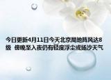 今日更新4月11日今天北京局地阵风达8级  傍晚至入夜仍有轻度浮尘或扬沙天气
