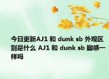 今日更新AJ1 和 dunk sb 外观区别是什么 AJ1 和 dunk sb 脚感一样吗