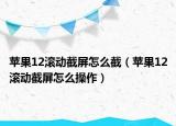 苹果12滚动截屏怎么截（苹果12滚动截屏怎么操作）