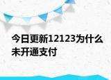 今日更新12123为什么未开通支付