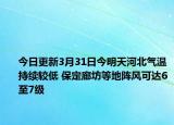 今日更新3月31日今明天河北气温持续较低 保定廊坊等地阵风可达6至7级