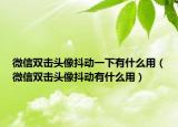 微信双击头像抖动一下有什么用（微信双击头像抖动有什么用）