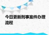 今日更新刑事案件办理流程