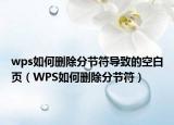 wps如何删除分节符导致的空白页（WPS如何删除分节符）