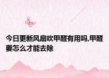 今日更新风扇吹甲醛有用吗,甲醛要怎么才能去除