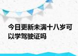 今日更新未满十八岁可以学驾驶证吗