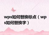 wps如何替换标点（wps如何替换字）