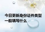 今日更新身份证件类型一般填写什么